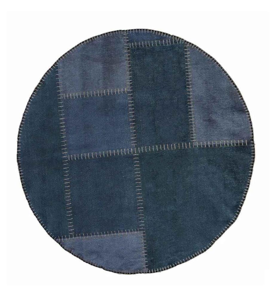 Tapis, bleu foncé, 100% polyester, 160 x 160 cm