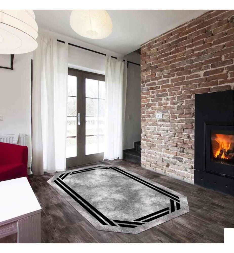 Tapis de hall, 80 x 150, , Gris Noir, Polyester, 1200 gr-m²,