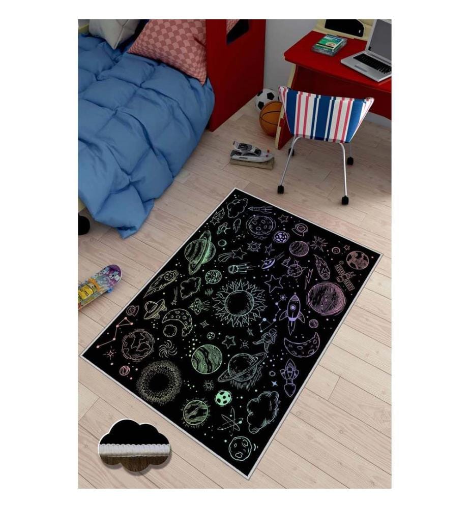 Tapis, multicolore, 100% polyester, 80 x 50 cm