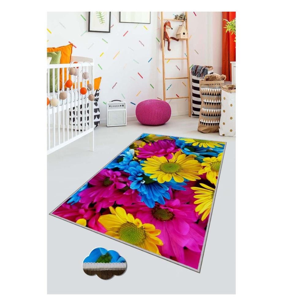 Tapis, multicolore, 100% polyester, 80 x 50 cm
