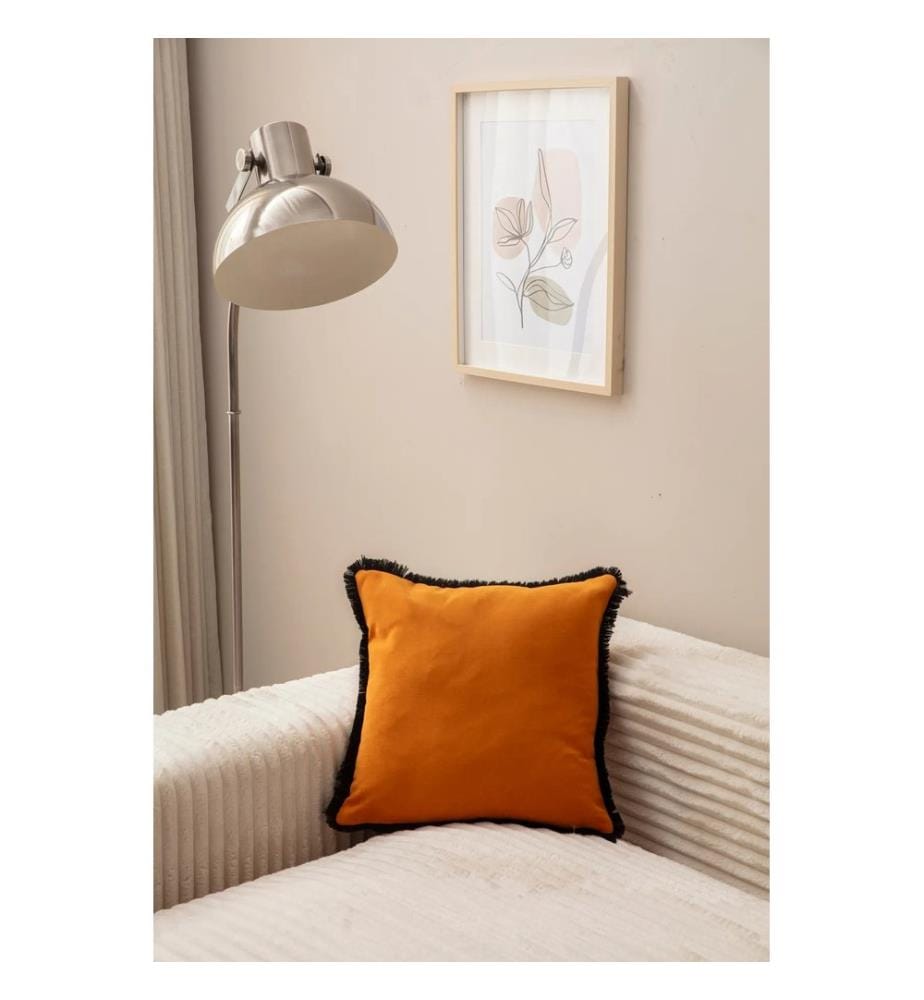 Housse de coussin, orange, tissu : 100 % POLYESTER