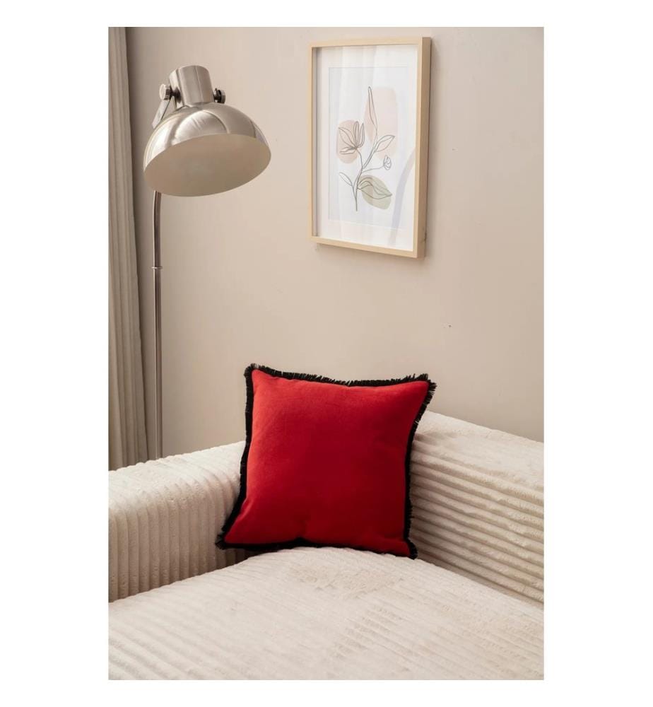 Housse de coussin, rouge, tissu : 100 % POLYESTER