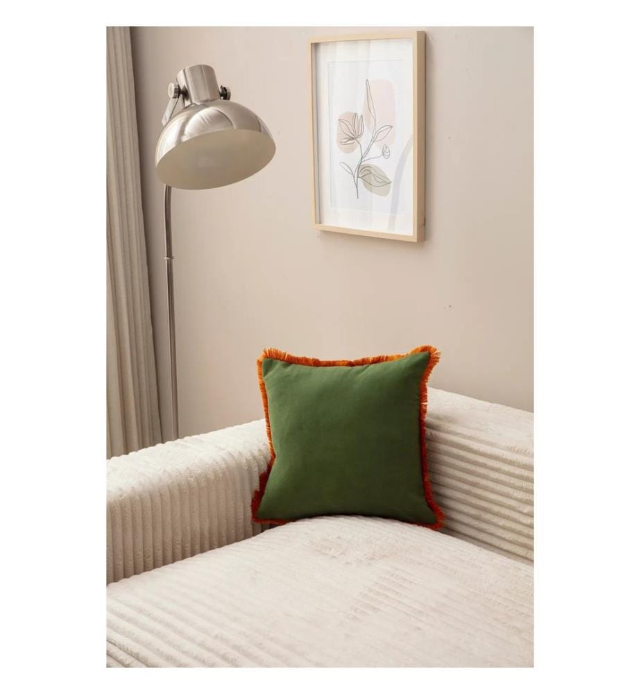 Housse de coussin, vert, tissu : 100 % POLYESTER