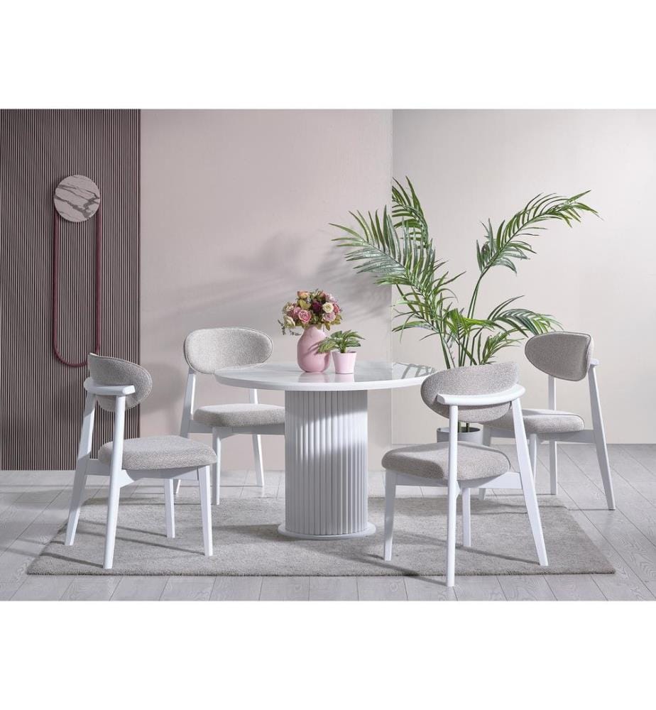 Table à manger, blanc, 100 % MDF