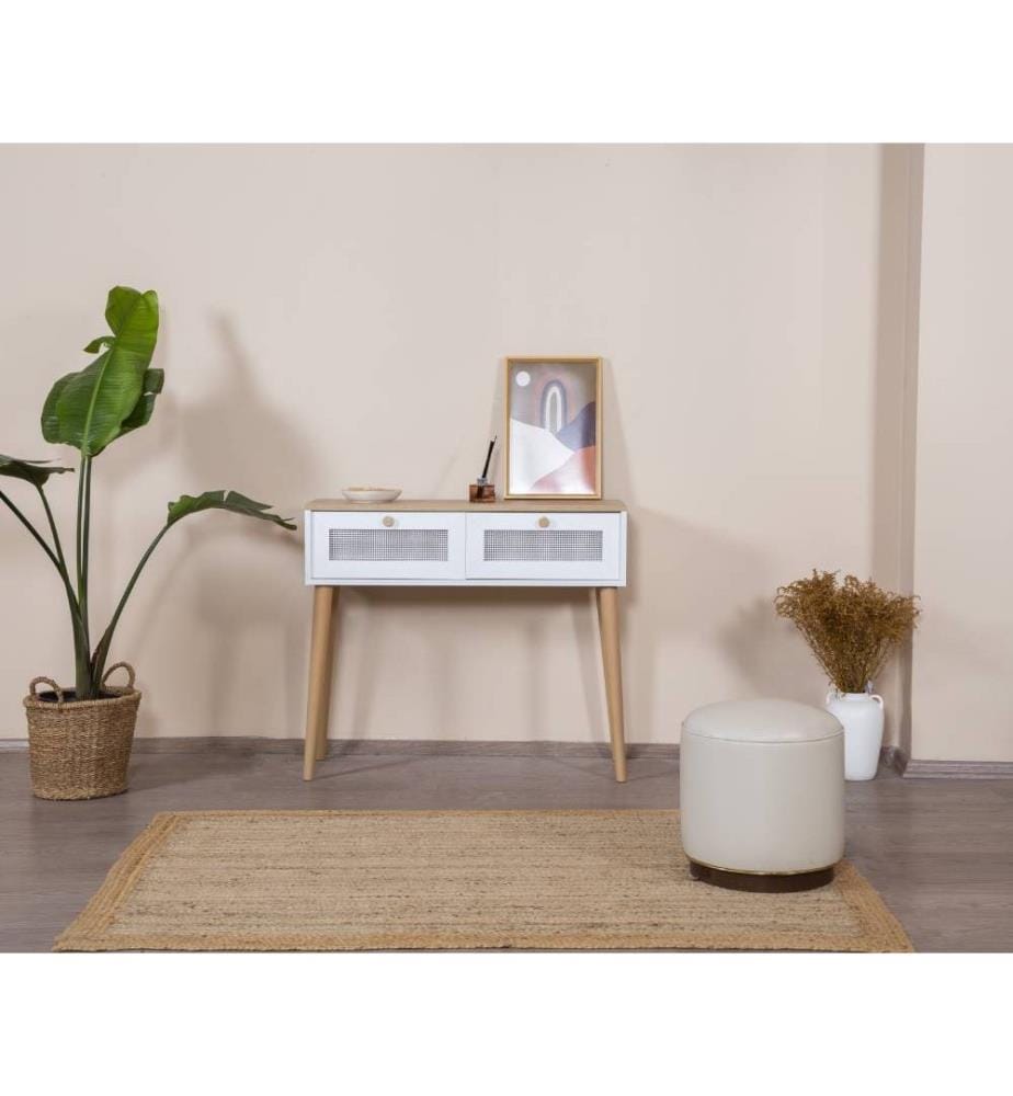 Commode, blanche, chêne, 100 % MDF