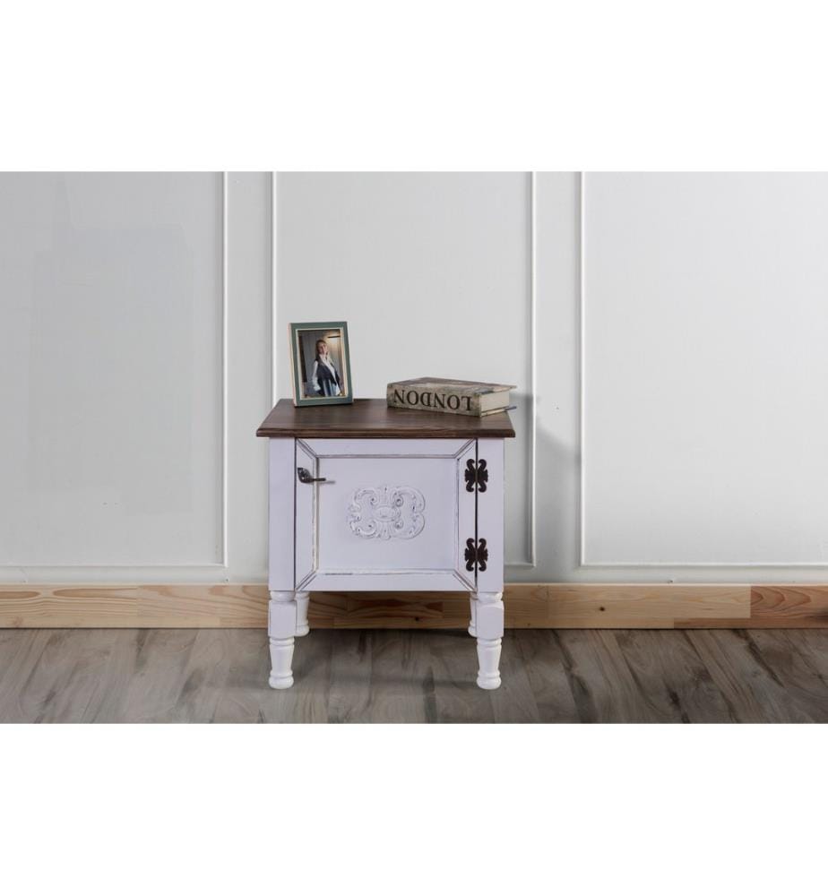 Table de nuit, Blanc, MDF