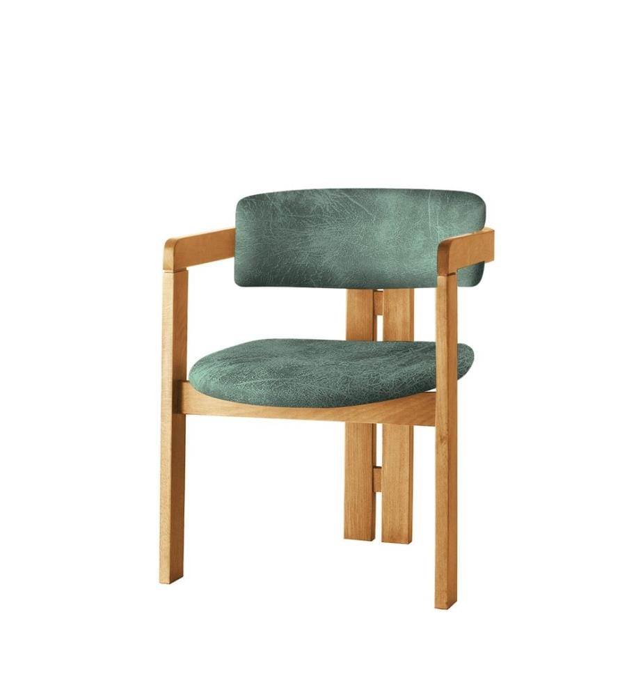 Chaise, chêne, vert, châssis : Bois
