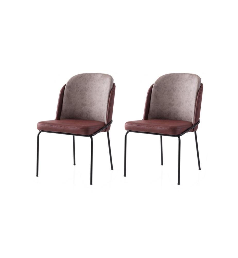 Ensemble de chaises, 2 pièces, doré, rouge, structure : 100 % FER, assise : PANNEAU DE PARTICULES ENDUIT DE MÉLAMINE, dossier : CONTREPLAQUÉ
