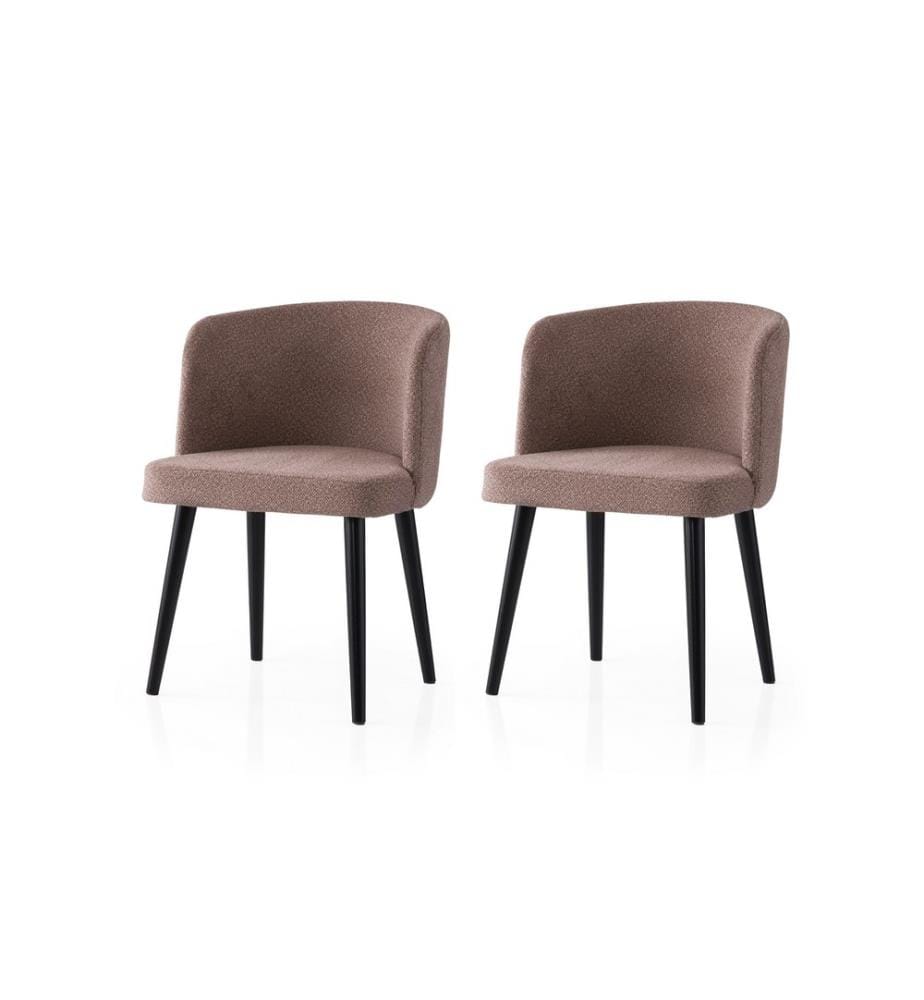 Ensemble de chaises, 2 pièces, noir, vison, structure : 100 % FER, assise : PANNEAU DE PARTICULES REVÊTU DE MÉLAMINE, pieds en bois de hêtre