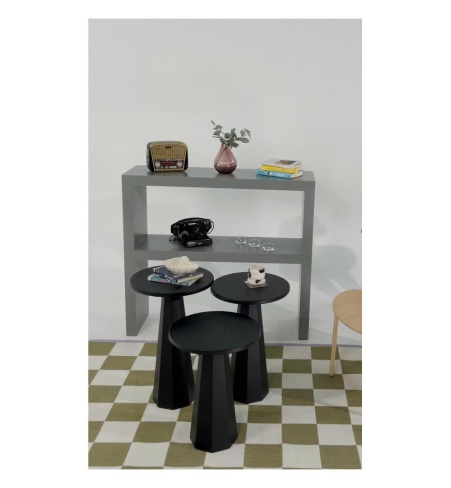 Set de table d'appoint, noir, 100 % MDF