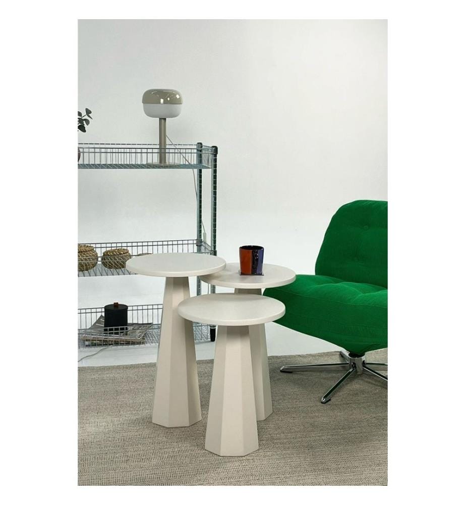 Set de table d'appoint, crème, 100 % MDF