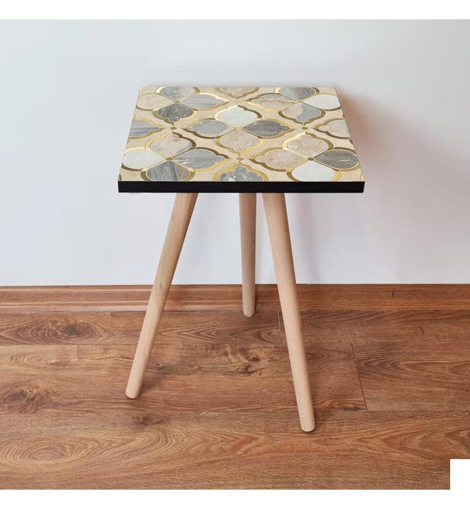 Table d'appoint, beige, gris, or, 100 % MDF