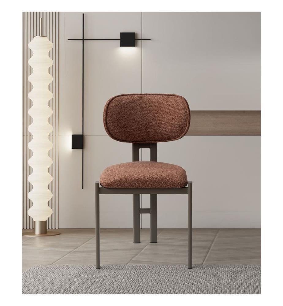 Ensemble de chaises, 2 pièces, rouge carreau, cappuccino, 100 % métal