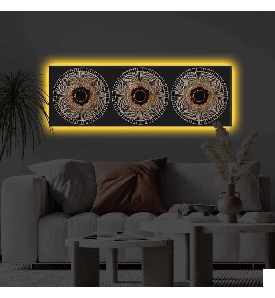 Peinture sur toile décorative éclairée par LED, multicolore, toile polyester
