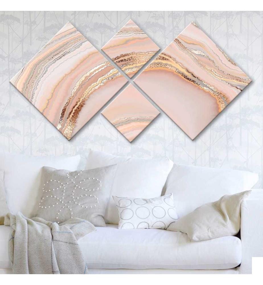 Peinture décorative MDF, 4 pièces, Multicolore, MDF, Impression Uv