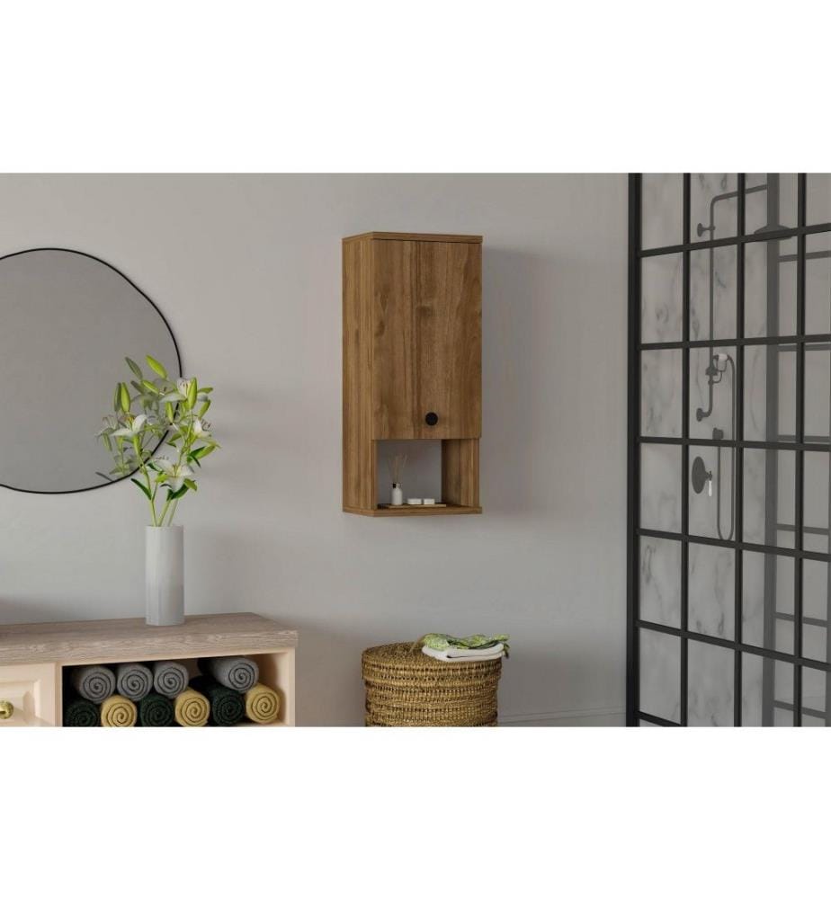 Armoire de toilette, noyer, panneau de particules mélaminé