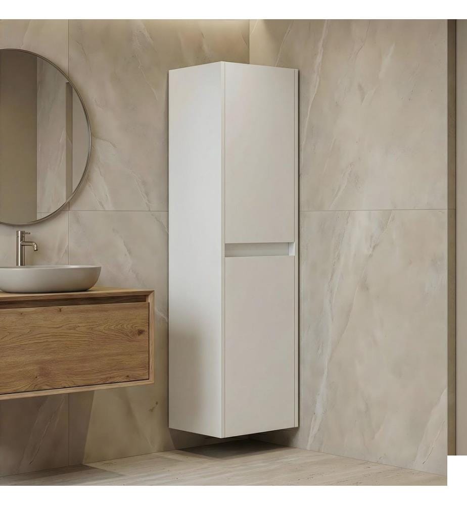 Meuble de salle de bain blanc MDF PET 100 % brillant