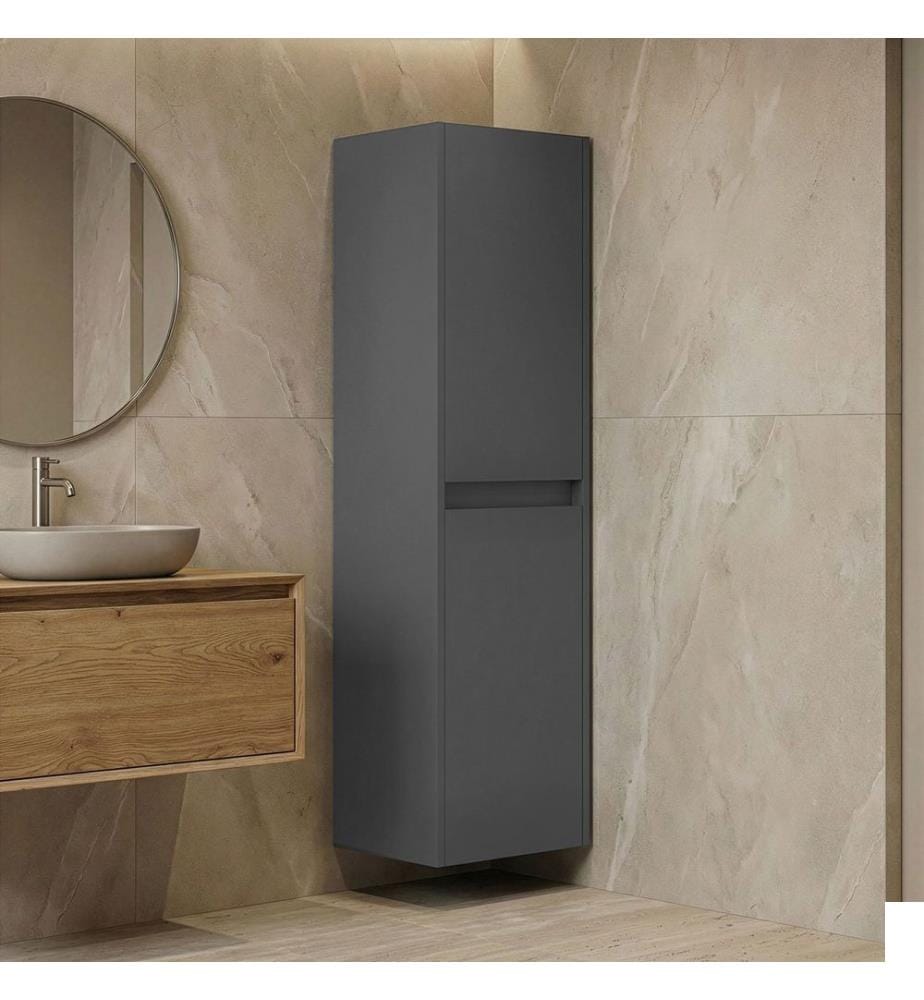 Meuble de salle de bain anthracite MDF PET 100 % brillant