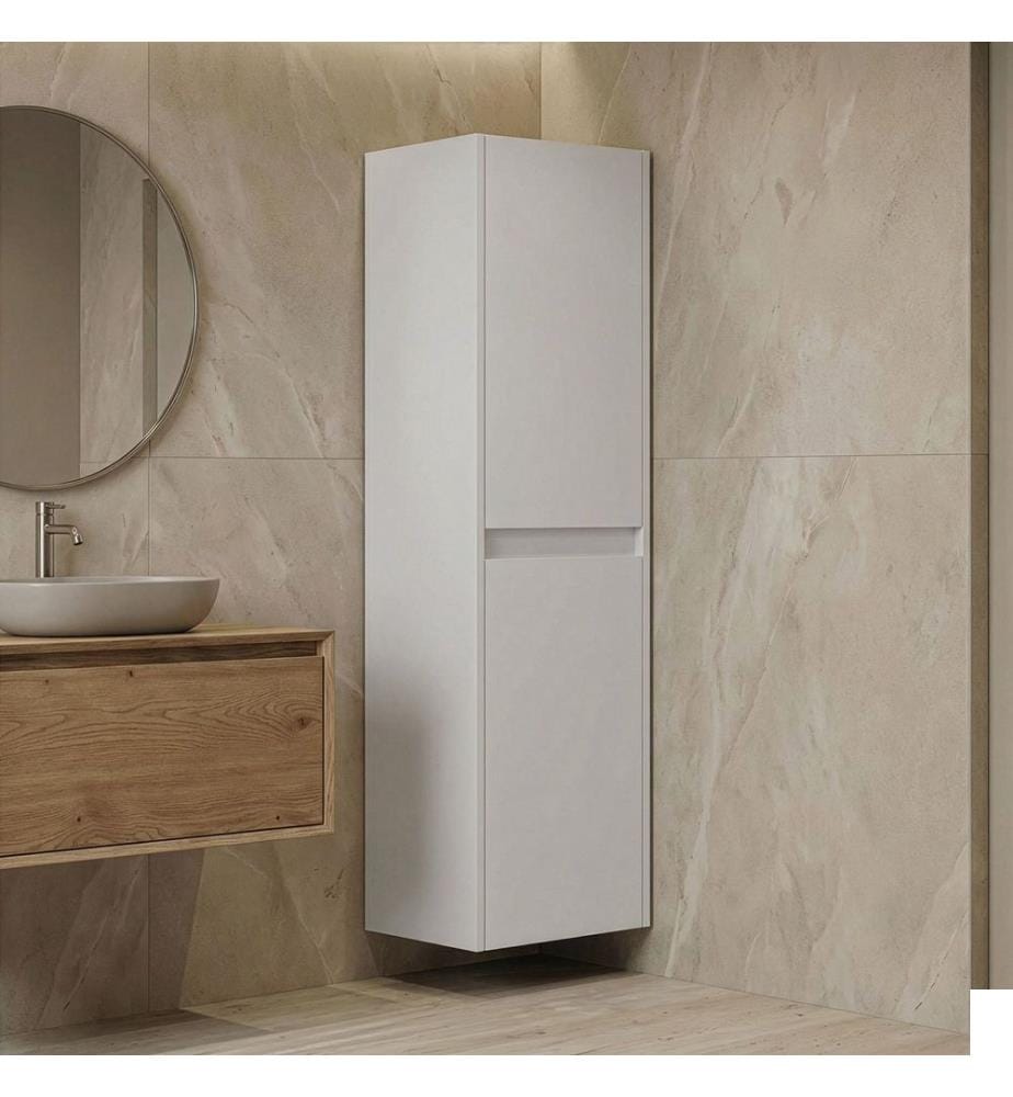 Meuble de salle de bain blanc mat MDF 100 % recouvert de mélamine