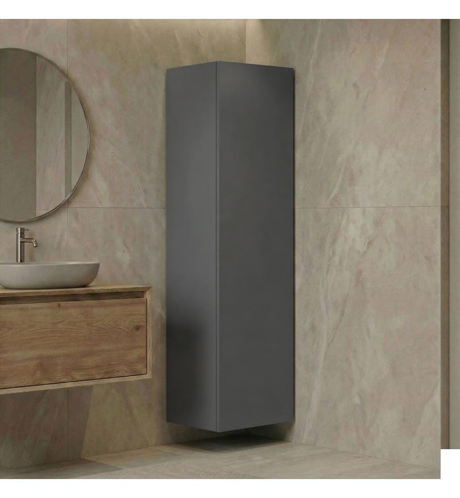 Meuble de salle de bain gris mat 100 % MDF PET mat