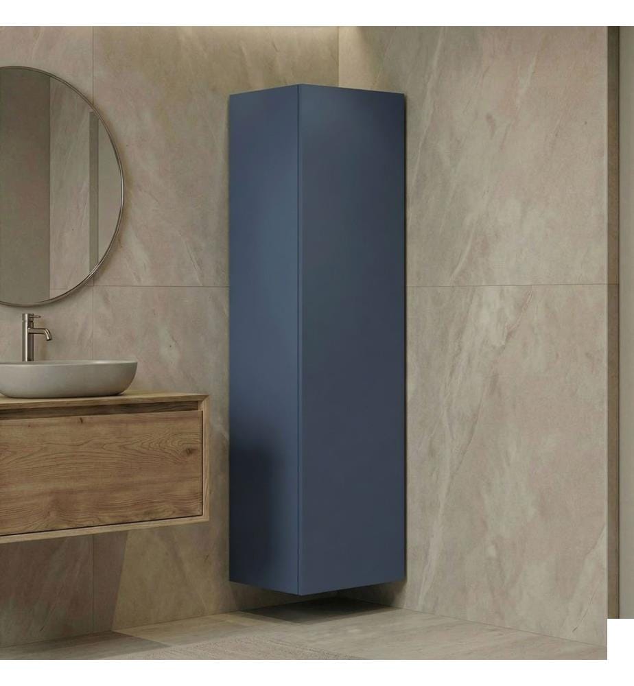 Meuble de salle de bain bleu pétrole 100 % MDF PET mat