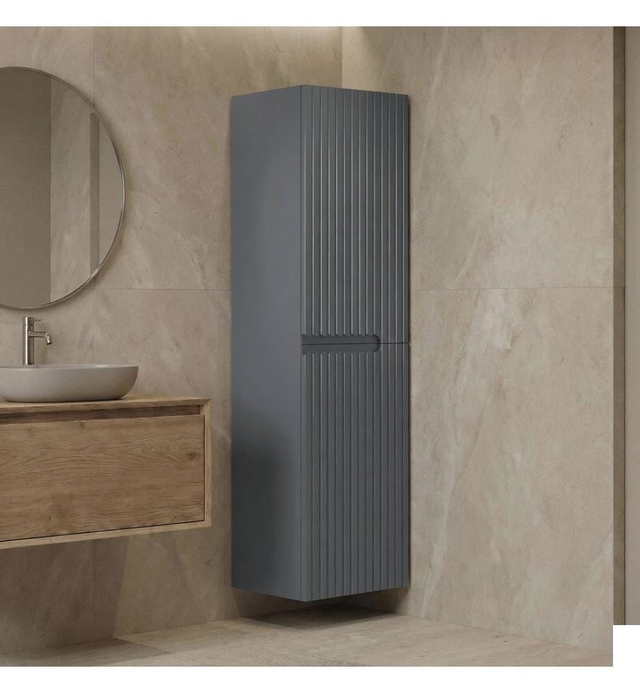 Meuble de salle de bain gris mat 100 % MDF laqué mat