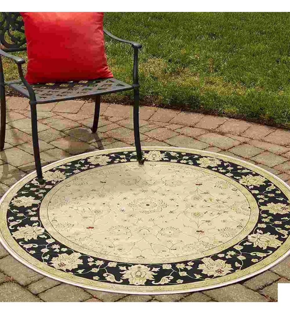 Tapis, crème, 70% coton - 30% chenille, 180 x 180 cm