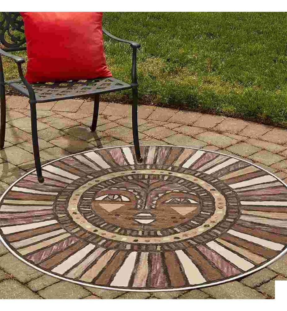 Tapis, brun, 70% coton - 30% chenille, 90 x 90 cm