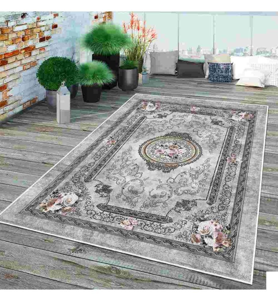 Tapis, gris, 70% coton - 30% chenille, 200 x 300 cm
