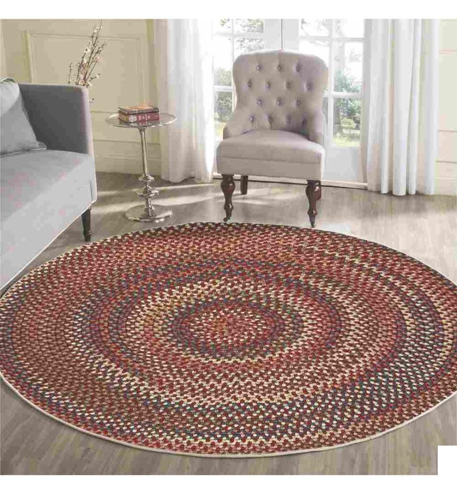 Tapis, Multicolore, 70% Coton - 30% Polyester, Semelle : 100% COTON, 120 x 120 cm