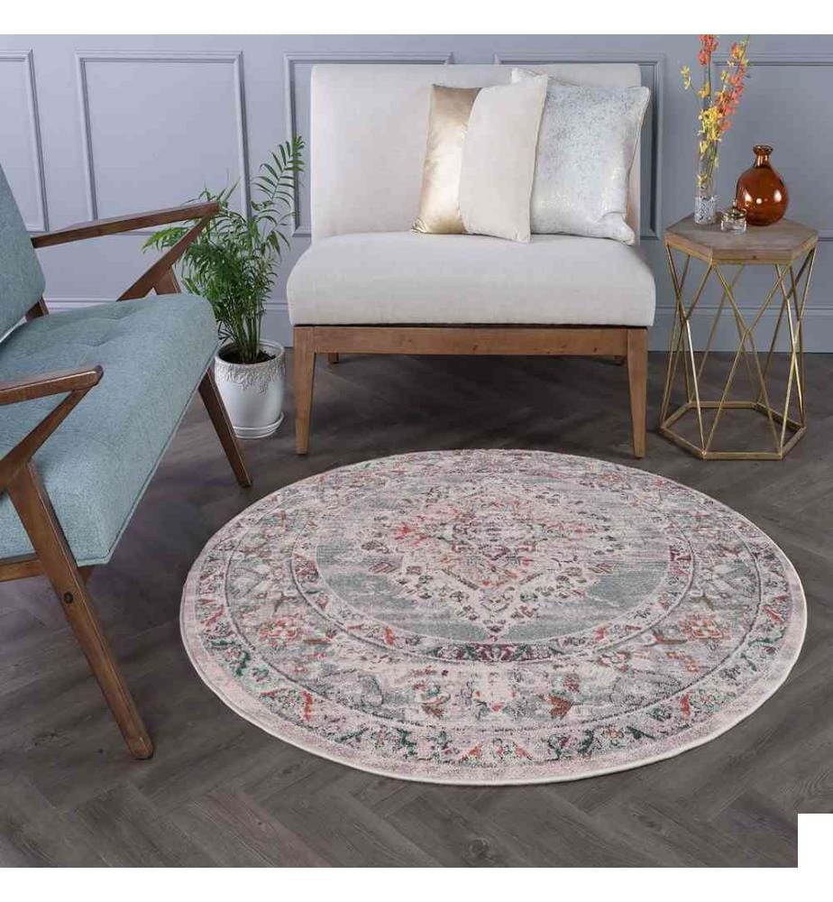 Tapis, Multicolore, 70% Coton - 30% Polyester, Semelle : 100% COTON, 120 x 120 cm