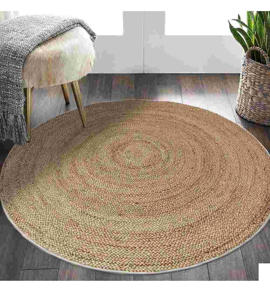 Tapis, crème, 70% coton - 30% polyester, semelle : 100% COTON, 140 x 140 cm