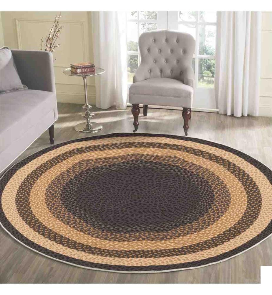 Tapis, marron, 70% coton - 30% polyester, semelle : 100% COTON, 110 x 110 cm