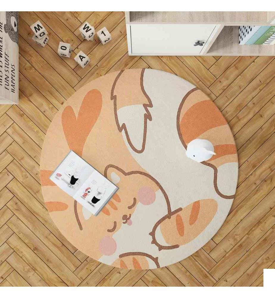 Tapis, orange, 70% coton - 30% polyester, 140 X 140 cm