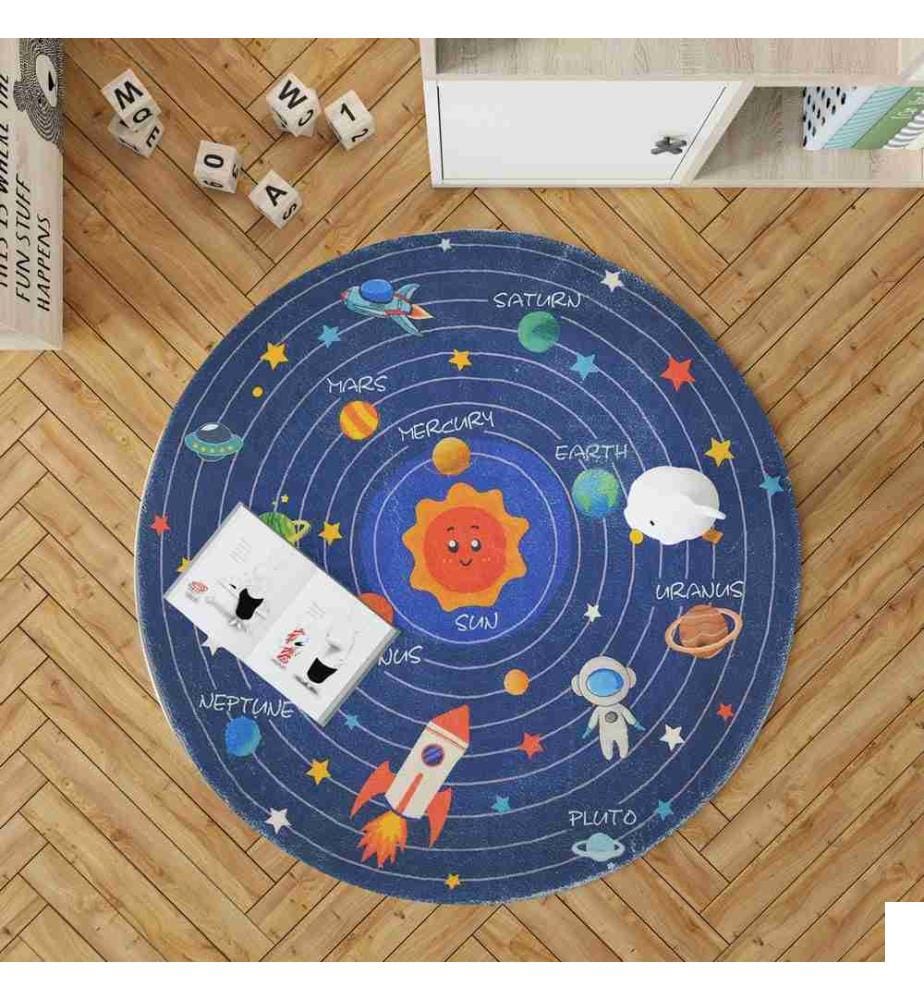 Tapis, bleu marine, 70% coton - 30% polyester, 100 X 100 cm