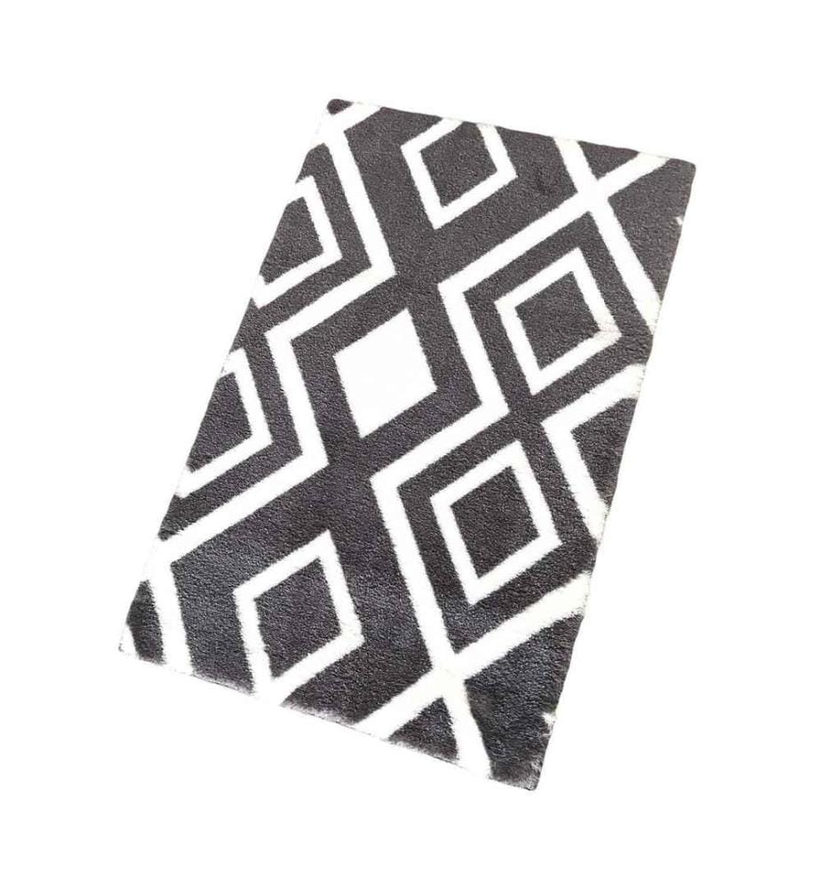 Tapis, Anthracite, Blanc, 100% Polyester, 50 x 80 cm