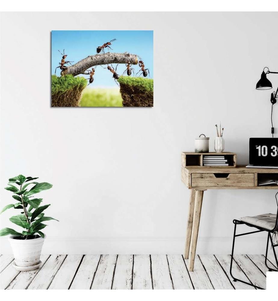 Peinture décorative sur toile, multicolore, 60% coton - 40% polyester, cadre en bois