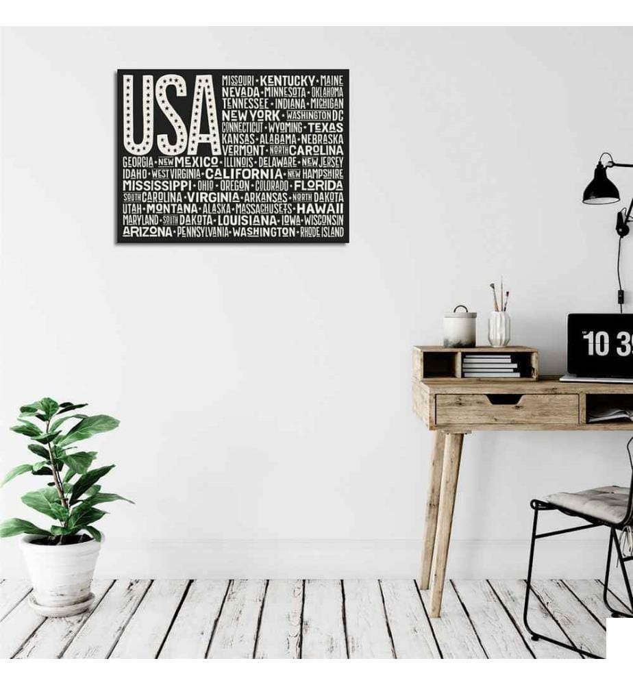 Peinture décorative sur toile, multicolore, 60% coton - 40% polyester, cadre en bois