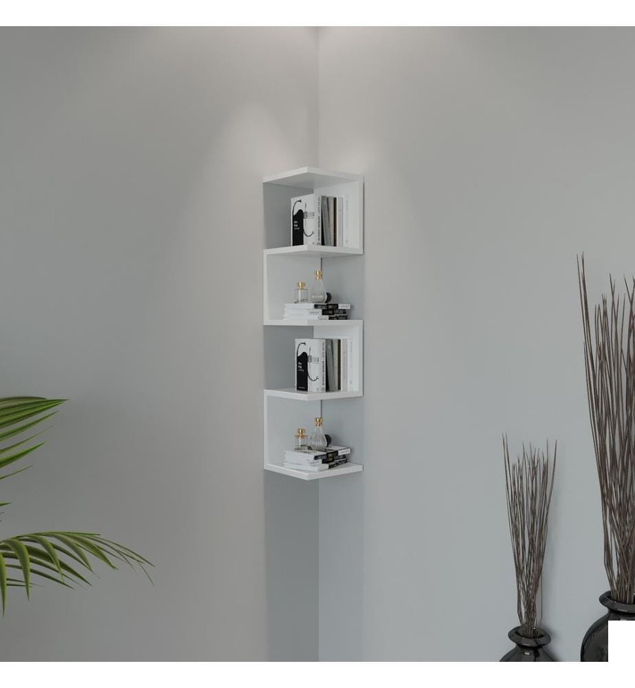 Etagère murale, blanc, panneau de particules mélaminé