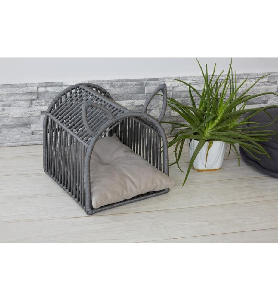 Lit pour animal, gris, structure : 100 % MÉTAL