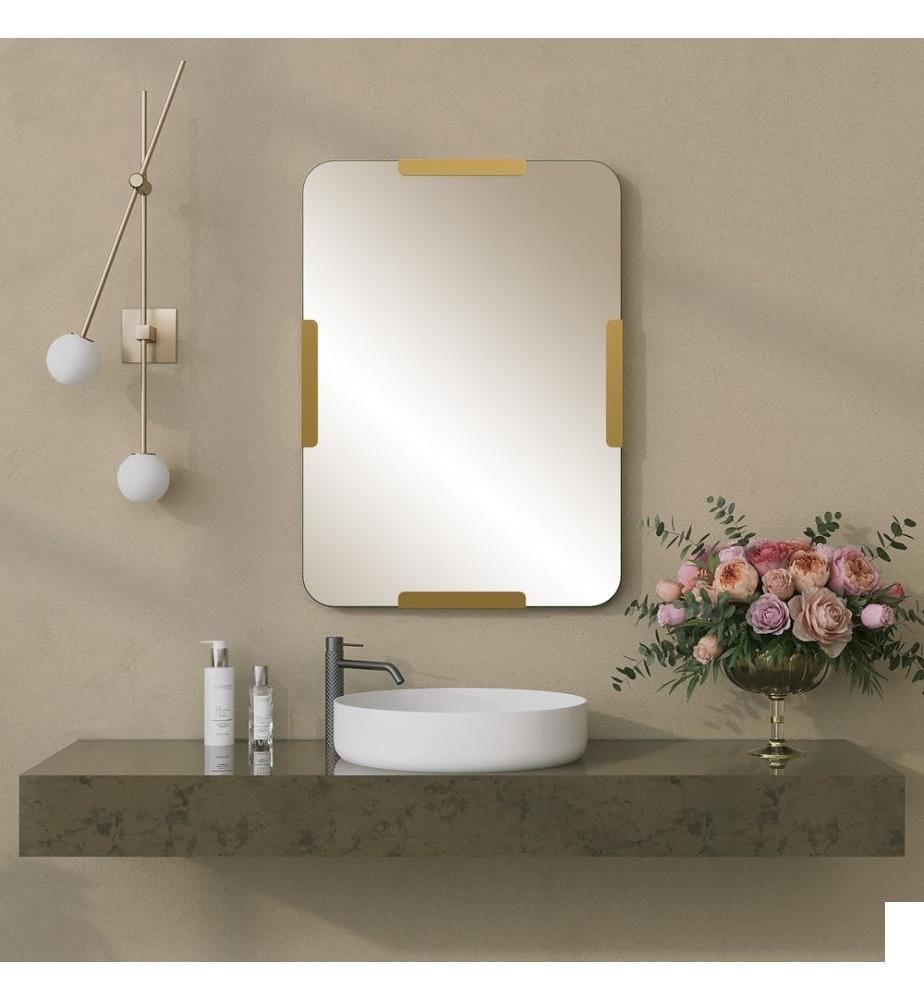 Miroir décoratif, or, métal