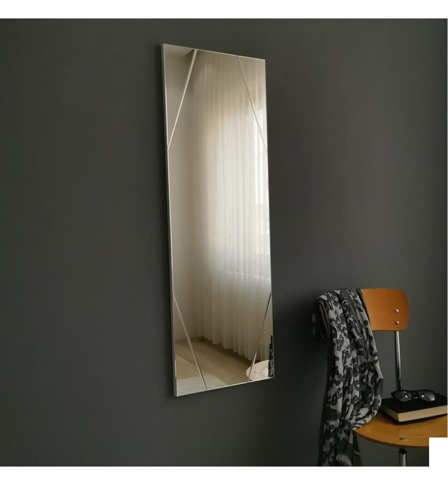 Argent, Miroir Mural, 105X35 cm, MDF