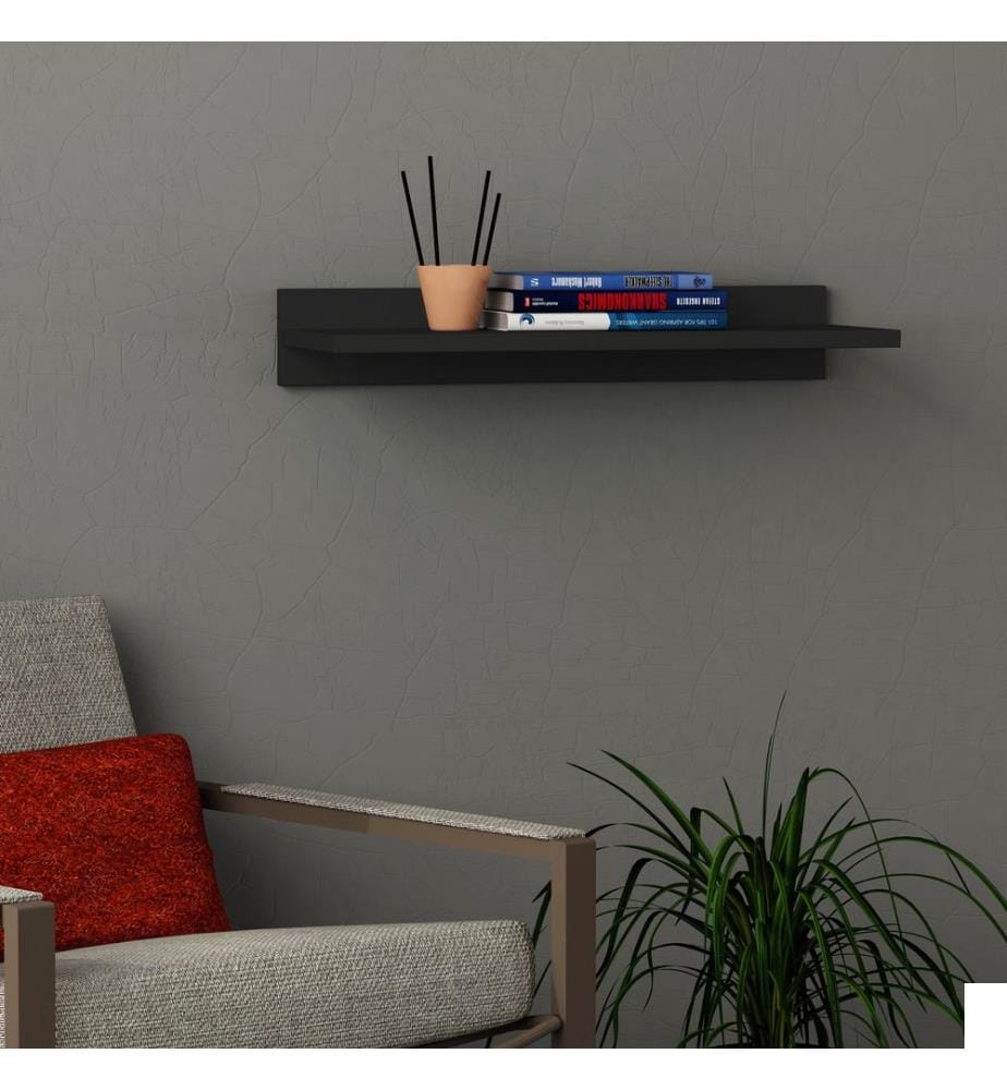 Étagère Murale, Anthracite, Disque De Particules Recouvertes De Mélamine À 100%