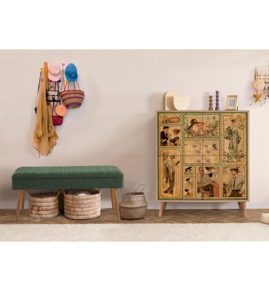 Ensemble de meubles de couloir, Sonomo, Vert, Panneau de particules mélaminé