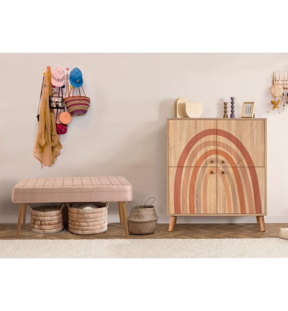 Ensemble de meubles de couloir, Sonomo, pierre, panneau de particules mélaminé