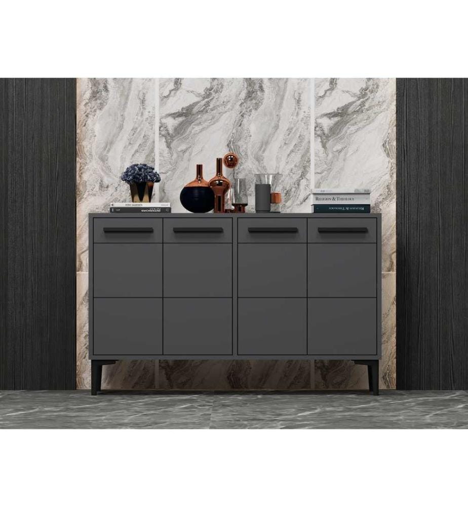 Meuble TV, Anthracite, panneau de particules mélaminé