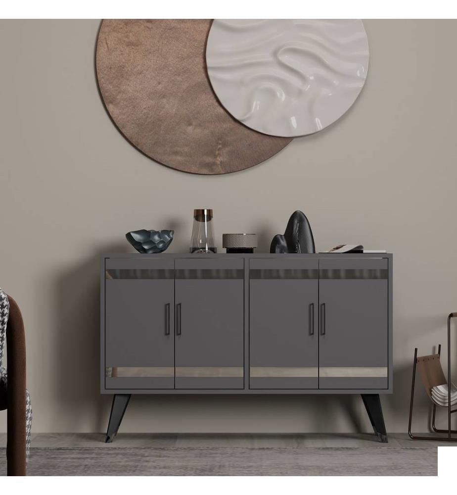 Meuble TV, Anthracite, panneau de particules mélaminé