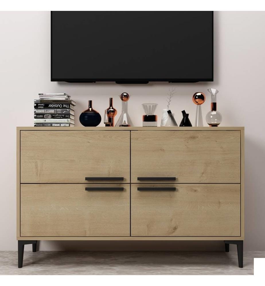 Meuble TV, chêne saphir, panneau de particules mélaminé
