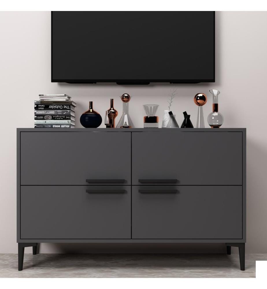 Meuble TV, Anthracite, panneau de particules mélaminé