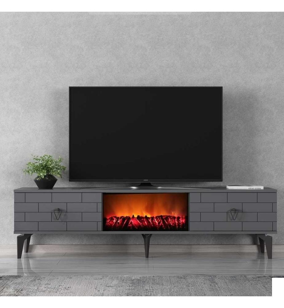 Meuble TV, Anthracite, panneau de particules mélaminé